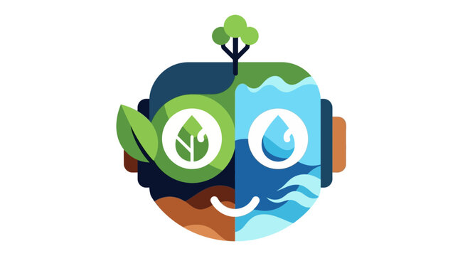 Earth friendly illustration representing environment and nature conservation.