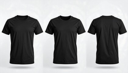 Blank black t-shirt mockups