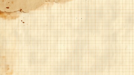 A weathered grid paper exhibits the subtle imperfections of age, stained and spotted in a textured, evocative scene.