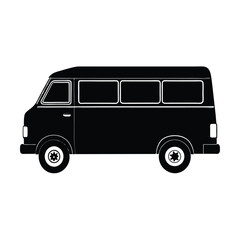 Zoo Keeper element isolated transport van on white background