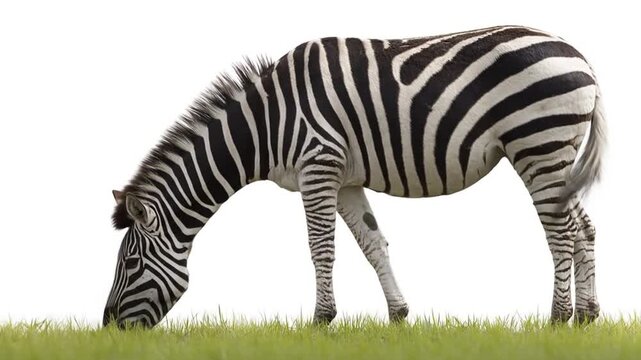 Zebra grazing isolated