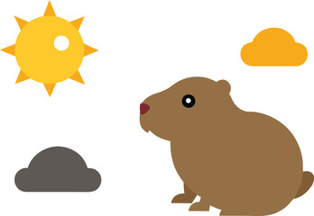 Groundhog day weather icon vector illustration for scalable eps graphics vector