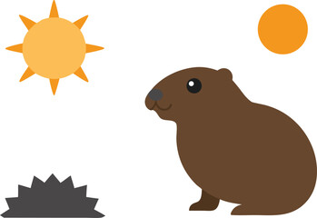 Groundhog day weather prediction vector illustration elements bundle for eps files vector