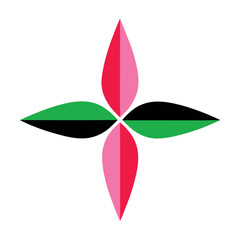 colorful leaf compass star logo on white background