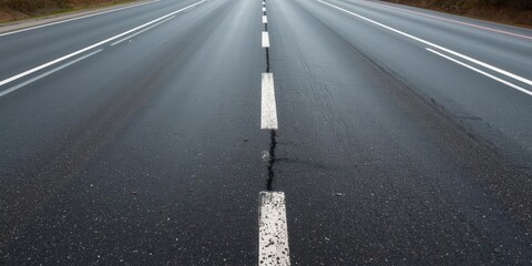 Road cracks and rainy pavement urban area photographic capture wet environment low angle view transportation insights