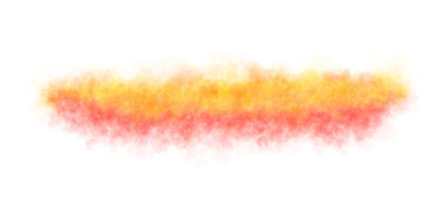 Red and yellow smoke cloud on transparent background template or mockup for visual effects and overlays