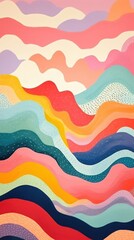 Rainbow pattern painting art.