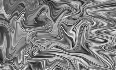 Abstract Black and White Marbled Texture with Fluid Swirls