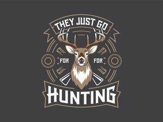 Vintage retro stag hunting logo, retro hunting logo, vintage logo