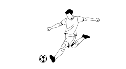 Male Soccer Player Kicking a Ball Illustration