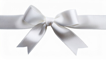 Naklejka premium White Ribbon Bow Isolated On White Background
