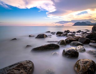 Coastal rocks at sunset (2)