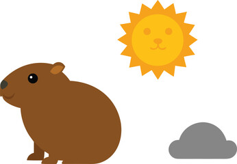 Groundhog day vector illustration of a groundhog sun and cloud icon scalable eps vector