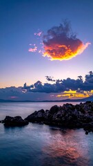 Dramatic sunset over a calm lake (1)