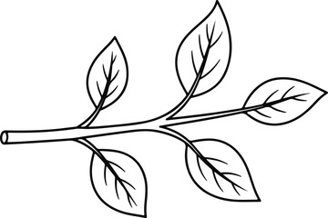 Vector branch with leaves plant foliage botanical silhouette design