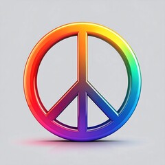 Rainbow peace symbol, 3D effect