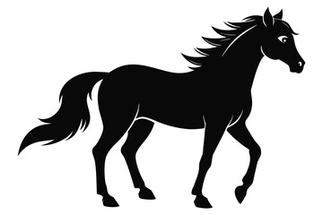 horse vector black