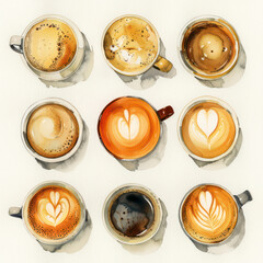 Seamless Coffee Pattern. Modern Coffee Beans and Cup Seamless Design. Minimalist Coffee Pattern for Packaging and Branding