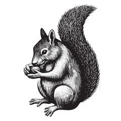 Squirrel vintage engraving