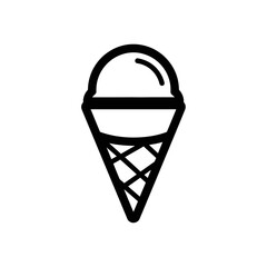 Simple line art drawing of ice cream in a cone.