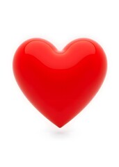 Bold Red Heart Shape Isolated on White Background for Love and Romance Concepts