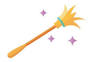Golden duster with colorful stars creates a magical clean atmosphere and a whimsical feeling