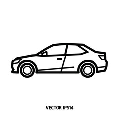 Fototapeta premium Line art illustration of a modern car.