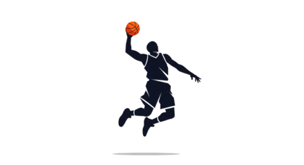 Male Basketball Player in a Dynamic Dunking Pose Illustration