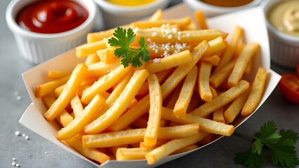 french fries and ketchup
