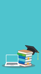 Online learning. Concept of webinar, business online training, education on computer or e-learning concept, video tutorial vector illustration	