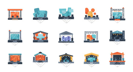 Various Stage Designs for Concerts and Events.