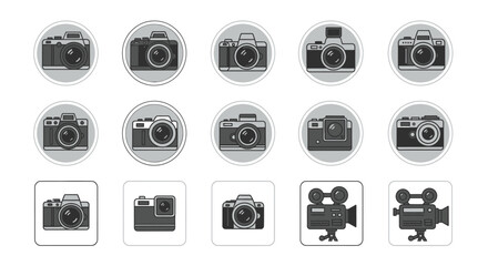 Vintage Camera Icons Collection.