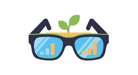 Visionary glasses with growth and financial insights, a symbol of progress.