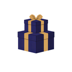 Obraz premium Stacked gifts present birthday celebration party surprise illustration on transparent background