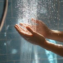 Woman's hand Shower