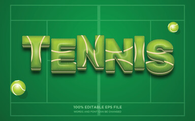 Tennis 3D editable text style effect