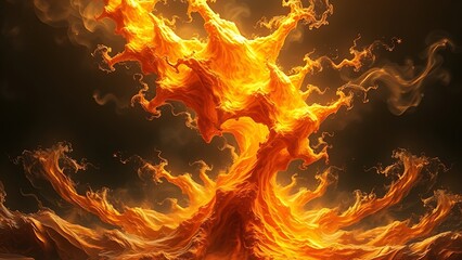 A gravity-defying golden fractal structure engulfed in chaotic energy waves, radiating molten brilliance.