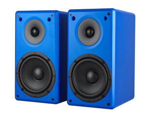 Fototapeta premium Vibrant Blue Speakers in a Row PNG