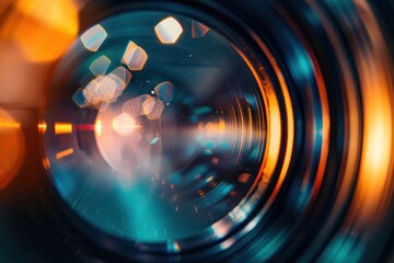 Microscope lens light photo illuminated.