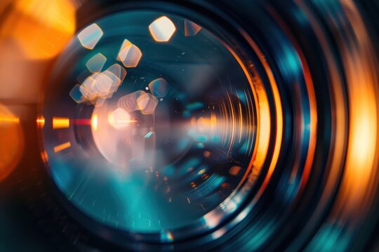 Microscope lens light photo illuminated.