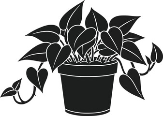 Vector illustration of a potted indoor plant scalable graphic for design projects