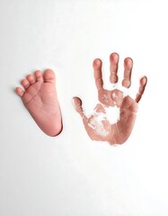 Baby footprints and handprint