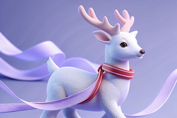 Christmas and New Year Decoration Reindeer with Red Scarf