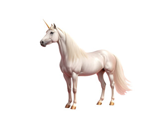 Obraz premium White unicorn horse with long flowing mane and tail isolated on transparent background