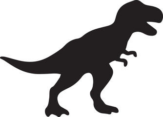 T-Rex silhouette vector, ferocious prehistoric dinosaur illustration, editable EPS file for design.