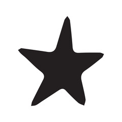 Obraz premium hand-drawn irregular star black silhouette simple emblematic graphic element. Vector hand drawn illustration for postcards, logo, stikers, polygraphy and social media. 