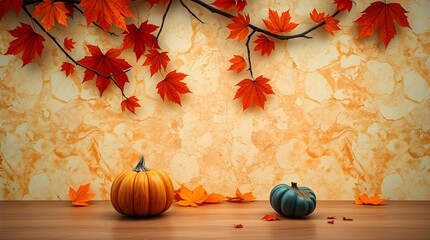 A dreamlike image Warm autumnal colors, marble texture background, earthy and cozy mystic enchanting environment, gentle color contrasts, ethereal quality