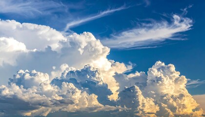 Dramatic cumulus clouds against a vibrant blue sky (2)