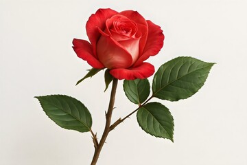 Obraz premium Red Rose Bloom – Romantic Symbol with Natural Detail