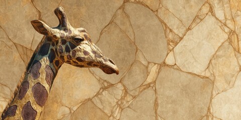 Elegant Giraffe Against Stone